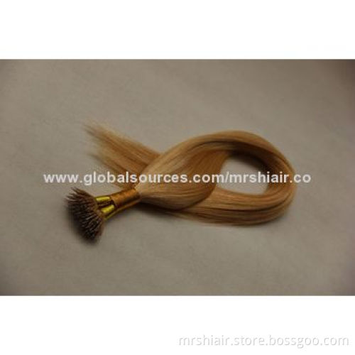 Two mix color blonde 12" 14" 18" 20" 22" 24" 26" Remy nano micro link loop straight hair extension